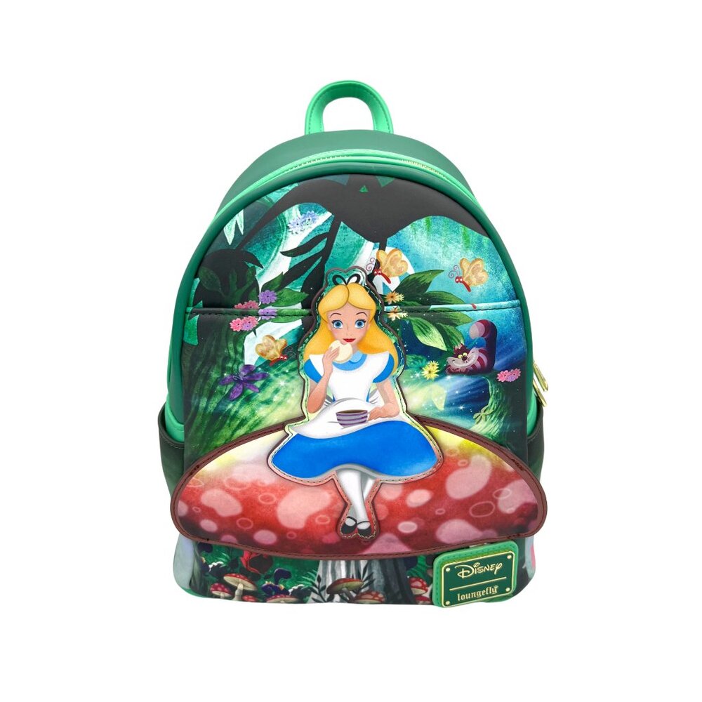 Loungefly Disney Alice In Wonderland Mini Backpack Exclusive Green Color New